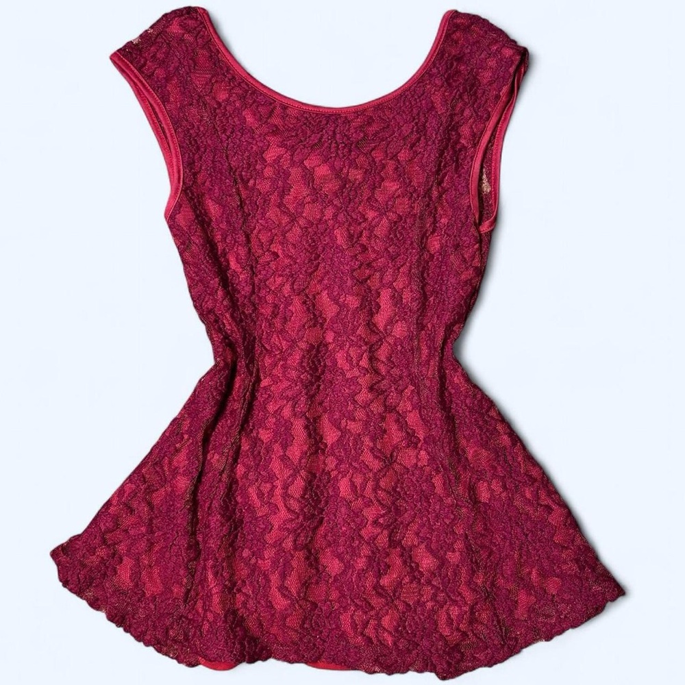 Red Lace Bow Tank Top by Julie’s Closet! - Picture 2 of 6